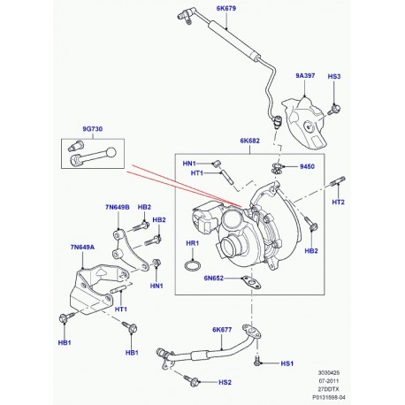 Land rover joint torique Discovery 3, Range Sport (LR006184)