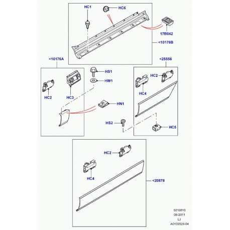 Land rover moulding door outside Range L322 (LR006219)