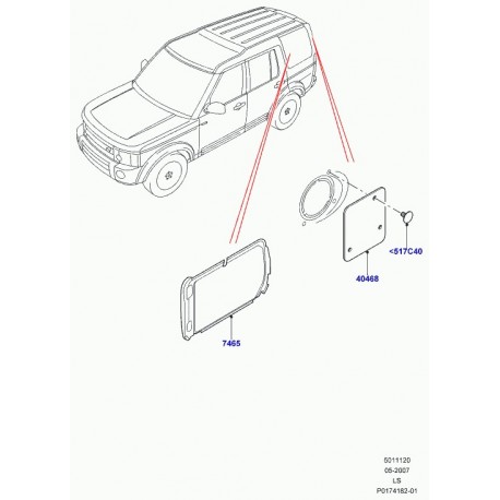 Land rover encadrement enjoliveur Discovery 3 (LR006342)