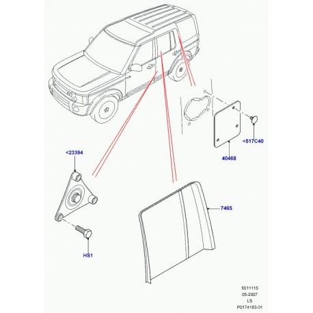 Land rover encadrement enjoliveur Discovery 3 (LR006344)