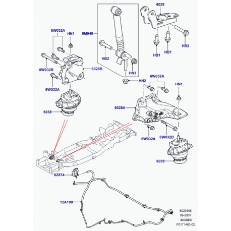 Land rover boulon Range Sport (LR006424)