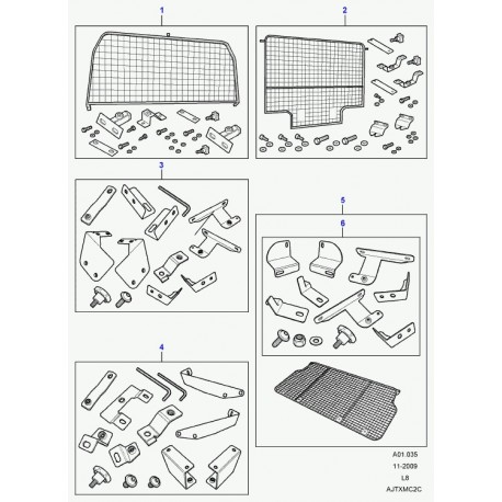 Land rover partition-grid type Defender 90, 110, 130 (LR006447)