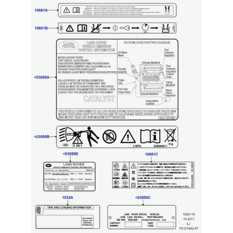 Land rover decalque Range L322 (LR006475)