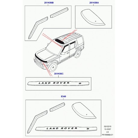 Land rover jeu deflecteur d'air Discovery 3 (LR006507)