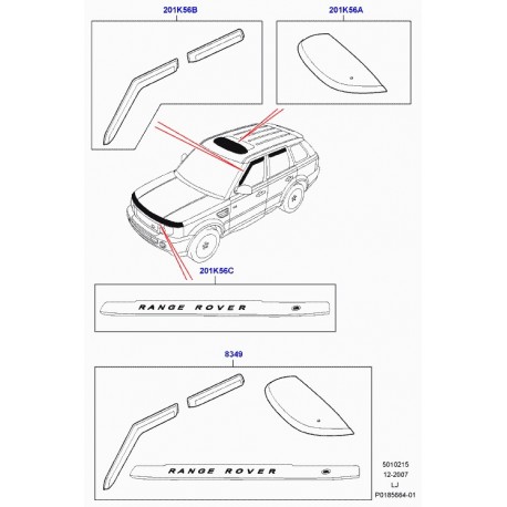 Land rover jeu deflecteur d'air Range L322 (LR006509)