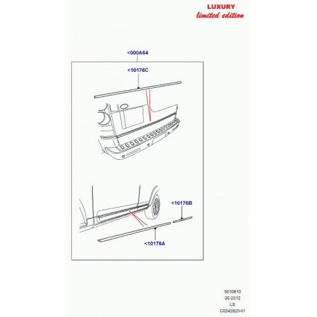 Land rover moulure exterieure porte Discovery 3 (LR006880)