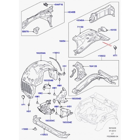 Land rover panneau garnissage Discovery 3, Range Sport (LR007143)