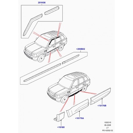 Land rover moulure protection Range Sport (LR007356)