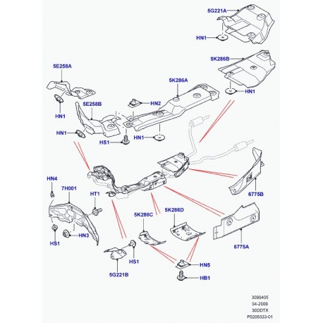 Land rover ecran thermique Discovery 3, Range Sport (LR007463)