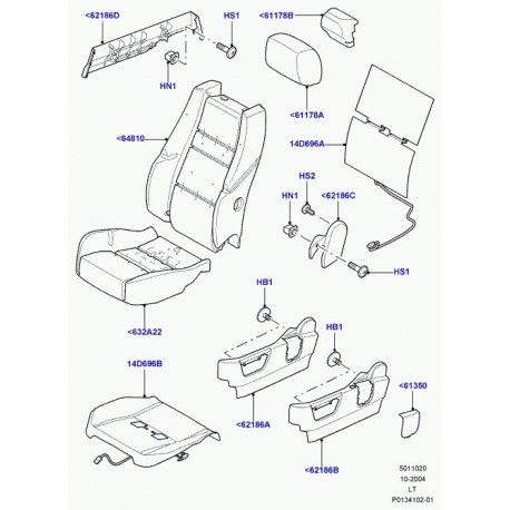 Land rover revetement lateral de siege Range Sport (LR007889)