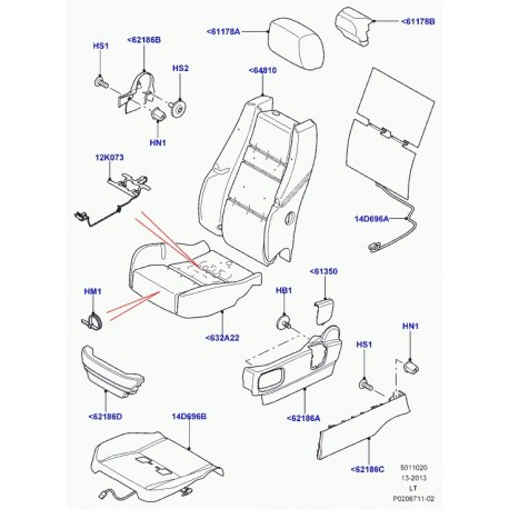 Land rover housse jupe de siege Discovery 3, Range Sport (LR007905)