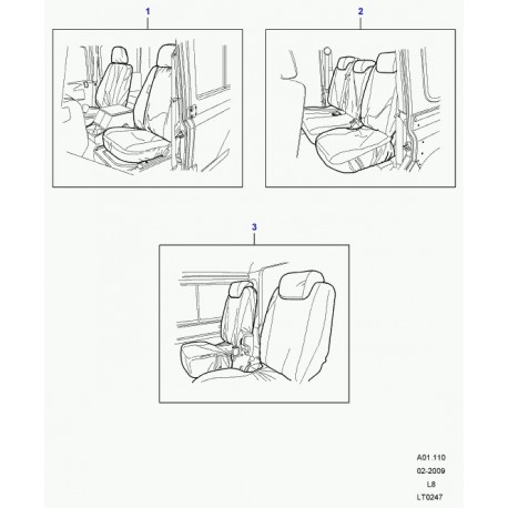 Land rover housse protection de siege Defender 90, 110, 130 (LR007925)