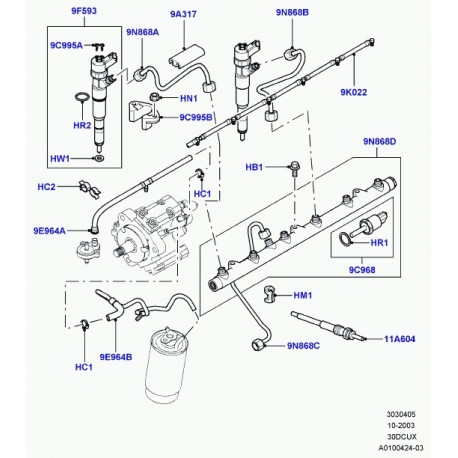 Land rover tuyau Range L322 (LR008342)