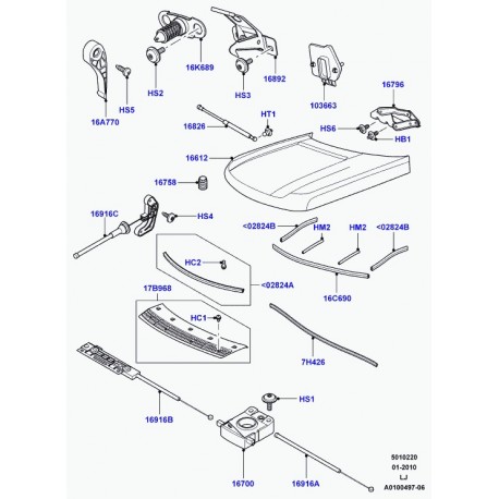 Land rover poignee interieure Range L322 (LR008372)