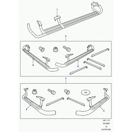 Land rover marchepied unitaire g ou d Defender 110, 130 5 portes (LR008376)