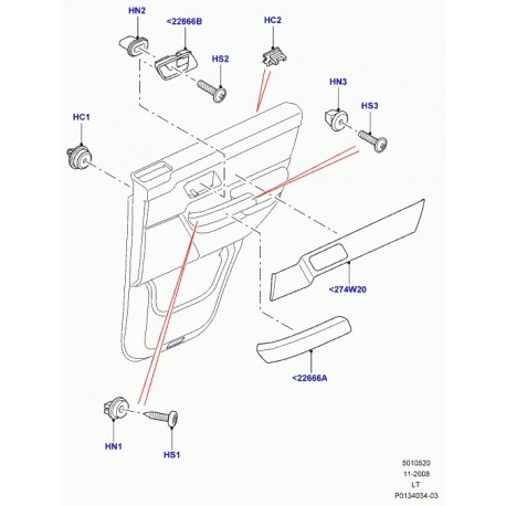 Land rover poignee interieure de porte Range Sport (LR008557)