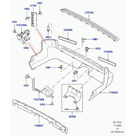 Land rover semelle Discovery 3 (LR008623)