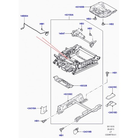 Land rover moulure jupe de siege Range Sport (LR008670)