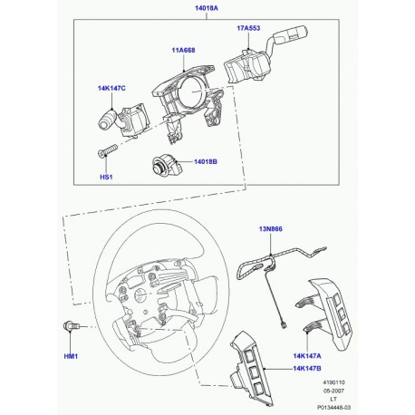 Land rover commutateur a fonction multiple Discovery 3, Range Sport (LR008723)