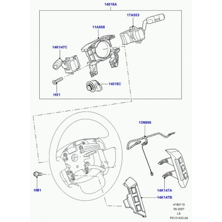 Land rover commutateur a fonction multiple Discovery 3 (LR008724)