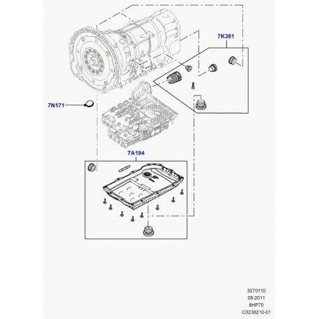 Land rover oeillet caoutchouc Discovery 3, Range L322, L405, Sport (LR008866)