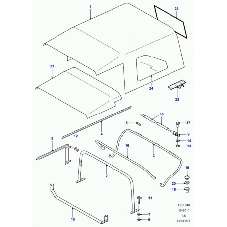 Land rover support Defender 90, 110, 130 (LR008919)