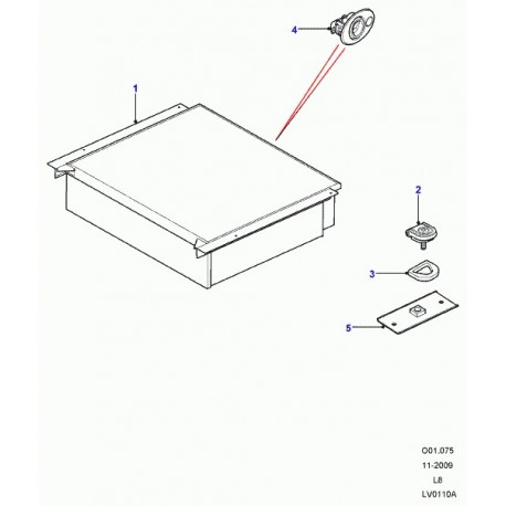 Land rover support arceau de pavillon Defender 90, 110, 130 (LR008922)