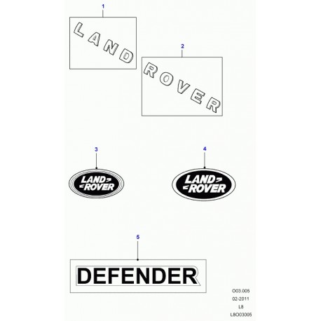 Land rover monogramme Defender 90, 110, 130 (LR009139)