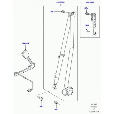 Land rover reglage siege avec reglage hauteur Discovery 3, Range Sport (LR009270)