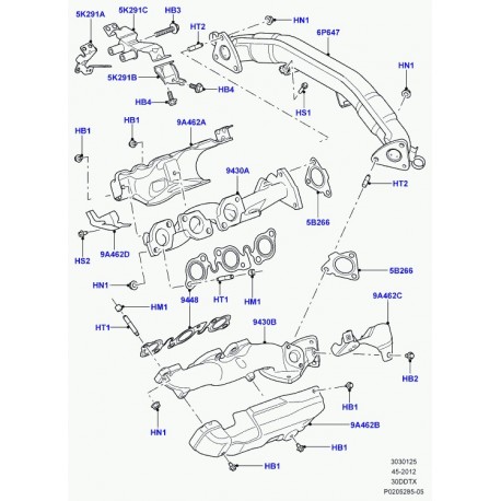 Land rover ecran thermique-collect. echapp. Discovery 3, Range Sport (LR009325)