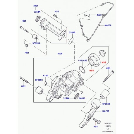 Land rover axle assy front Discovery 3 (LR009477)