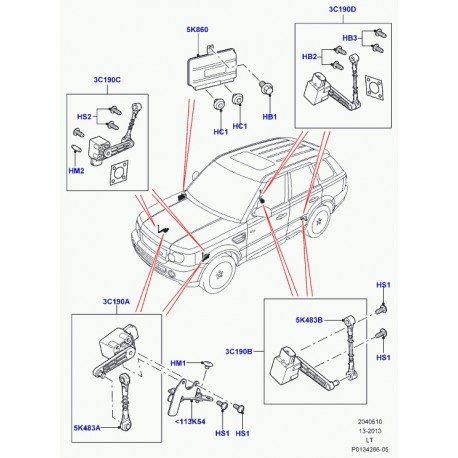 Land rover boulon Discovery 3, Range Sport (LR009676)