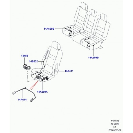 Land rover cablage siege Discovery 3, Range Sport (LR009733)