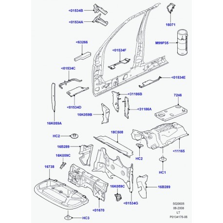 Land rover garniture d'insonorisation tunnel Range Sport (LR010429)