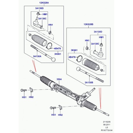 Land rover ecrou de reglage Discovery 3 (LR010520)