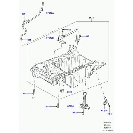 Land rover tube aspiration d'huile Range Sport (LR010727)