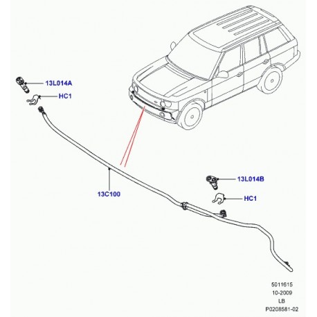 Land rover tuyau flexible Range L322 (LR010779)