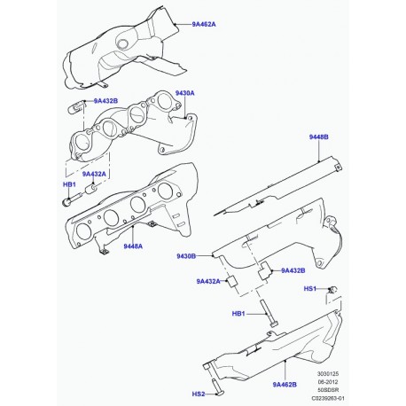 Land rover entretoise fixation coll. echappement Range Sport (LR010805)