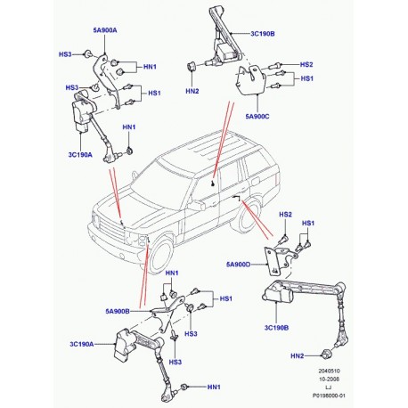 Land rover support senseur Range L322 (LR010830)