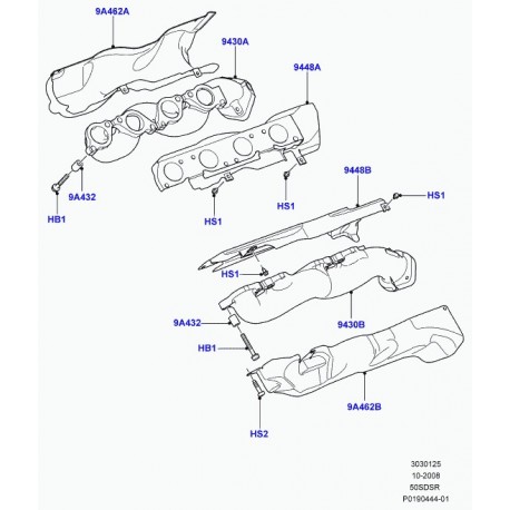 Land rover joint  collecteur droit Range Sport (LR010839)