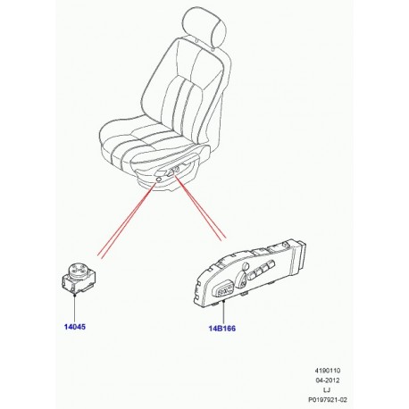 Land rover commutateur reglage electrique siege Range L322 (LR010910)