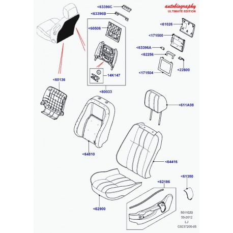 Land rover dossier de siege Range L322 (LR011008)