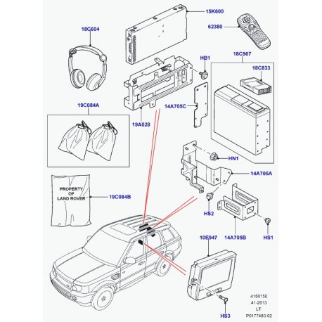 Land rover commande de volume sonore casque Discovery 3, Range L322, Sport (LR011330)