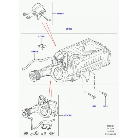 Land rover flexible cde compresseur suralim Range Sport (LR011342)