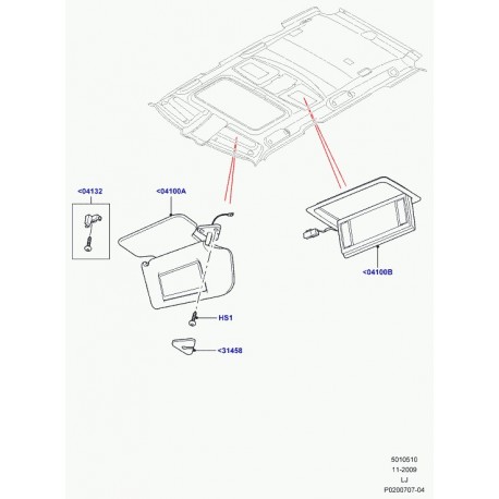 Land rover pare-soleil Range L322 (LR011754)