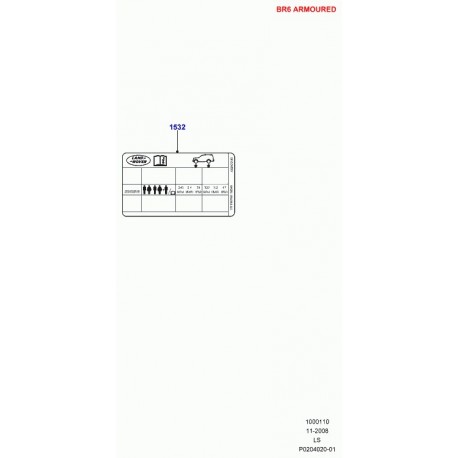 Land rover decalque indicatr.-pression pneus Discovery 3 (LR011923)