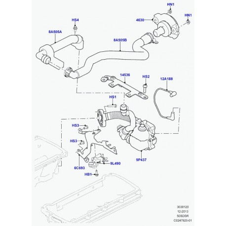 Land rover tuyau flexible a depression Range Sport (LR011941)