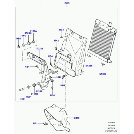 Land rover deflecteur d'air Range L322 (LR011981)