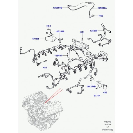 Land rover support cablage Range Sport (LR012054)