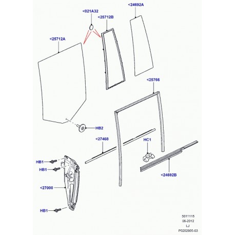 Land rover joint avant et arriere porte Range L322 (LR012118)